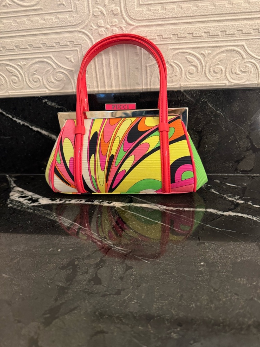Emilio Pucci Multicolor Print Handbag